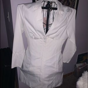 White corsette blazer dress